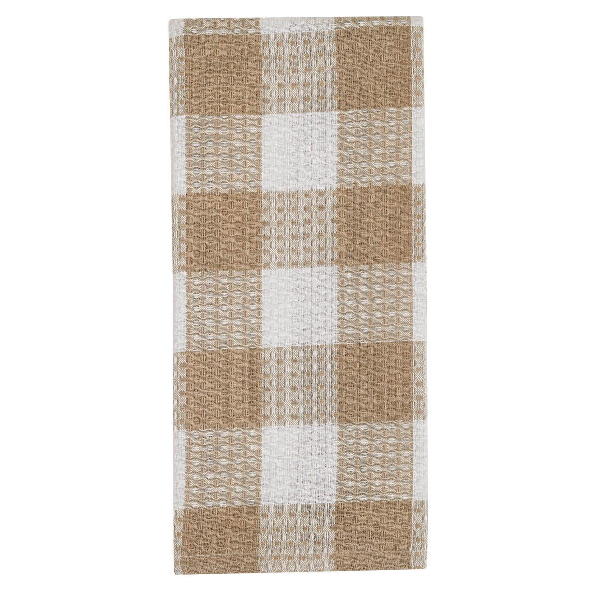 Wicklow Check Waffle Dishtowel - Natural