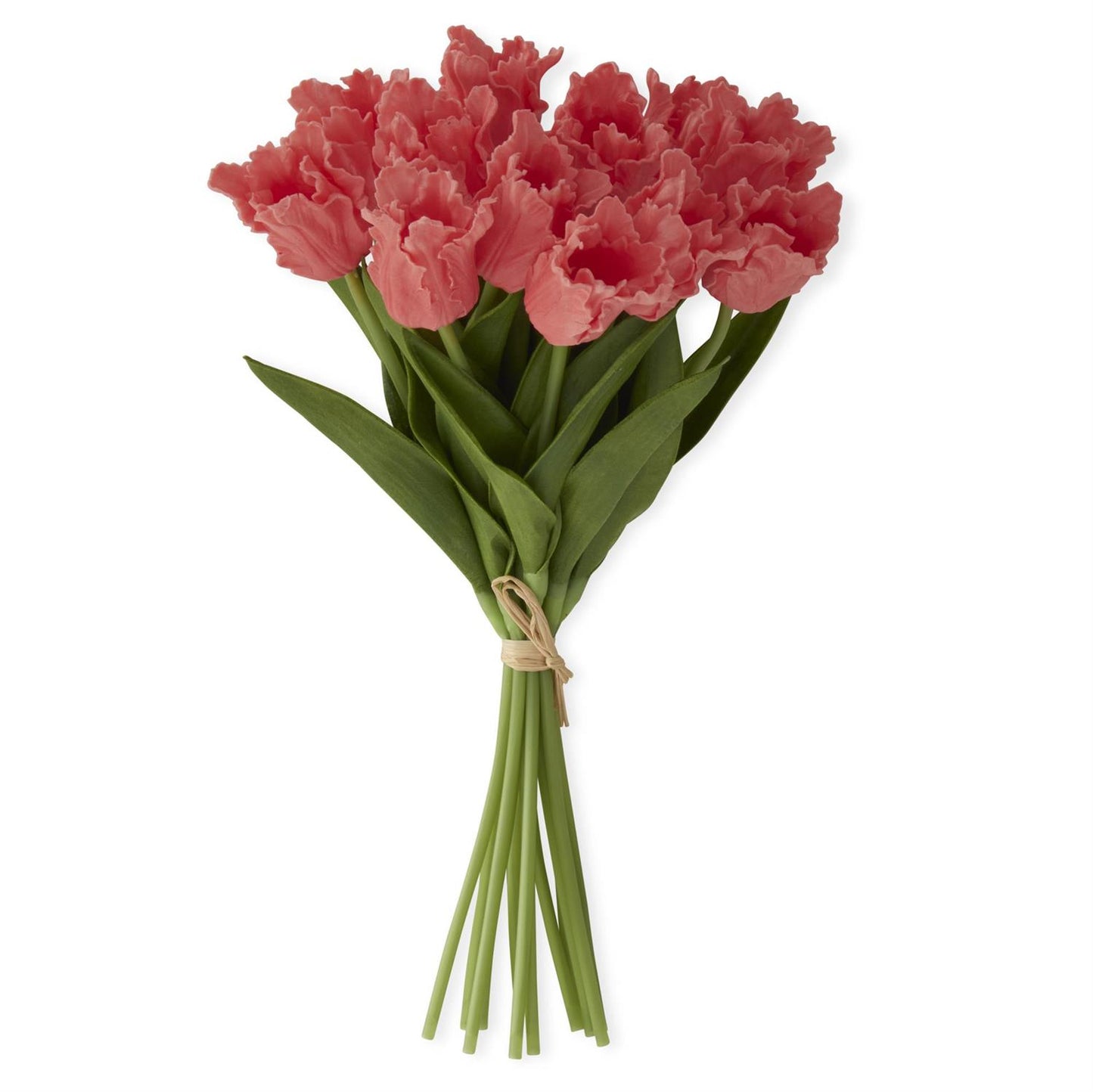 13 Inch Coral Real Touch Parrot Tulip, Single Stem