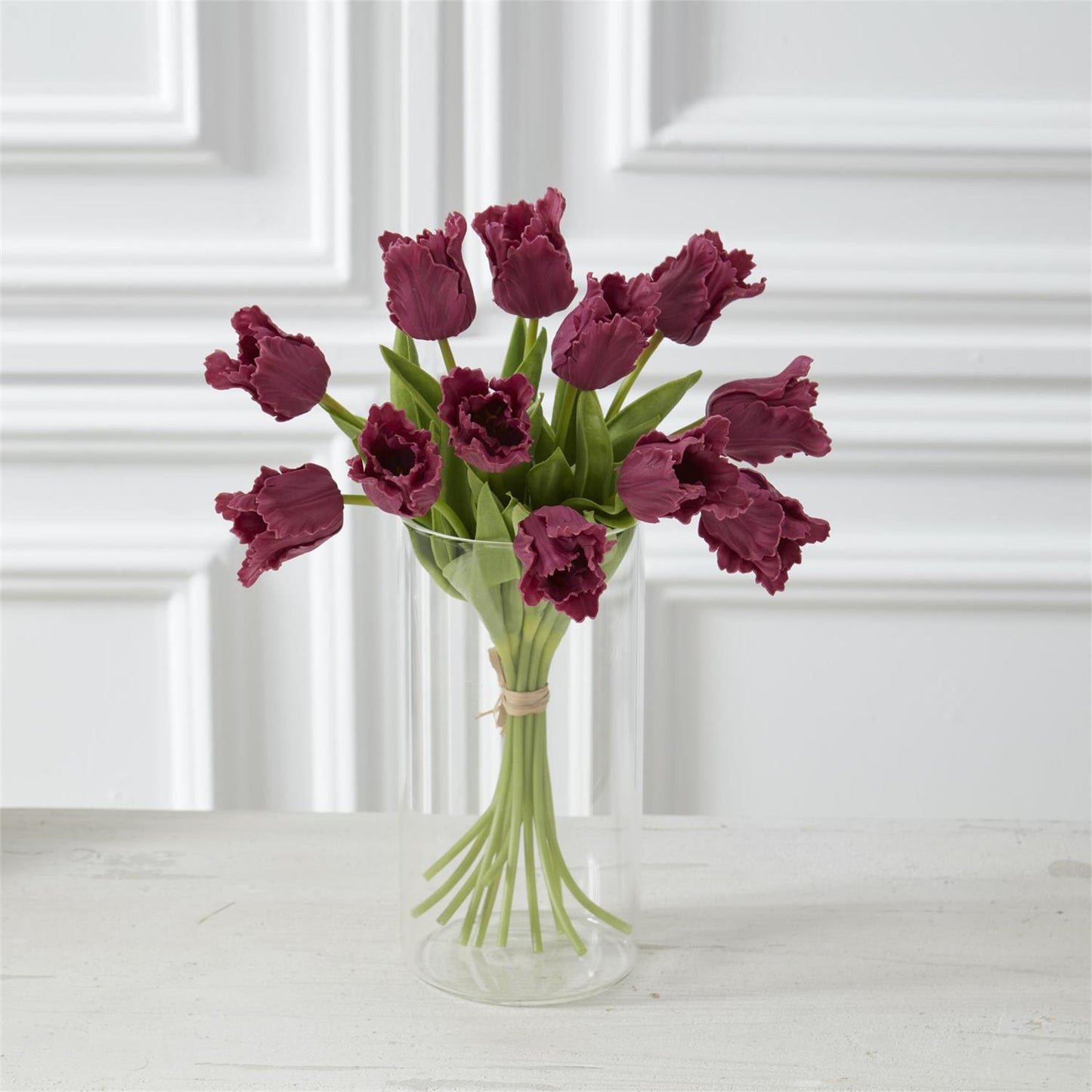 13 Inch Fuchsia Real Touch Parrot Tulip, Single Stem
