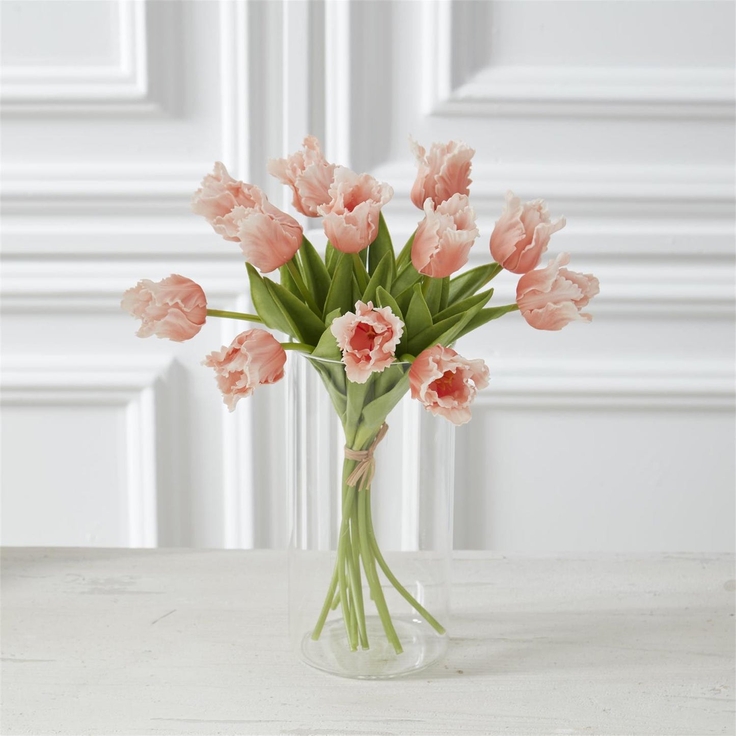 13 Inch Orange/Peach Real Touch Parrot Tulip, Single Stem
