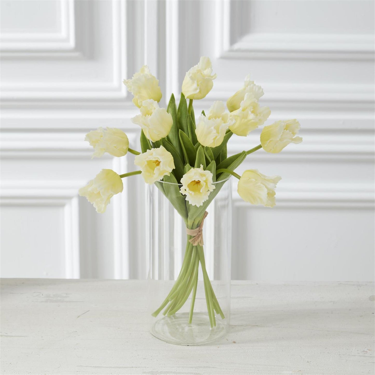 13 Inch Yellow Real Touch Parrot Tulip, Single Stem