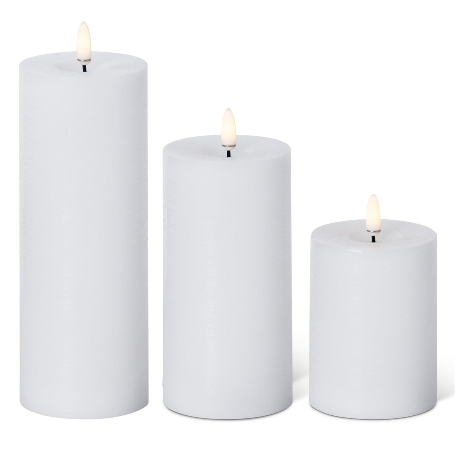 White ON/OFF Touch LED Pillar Candles w/Timers