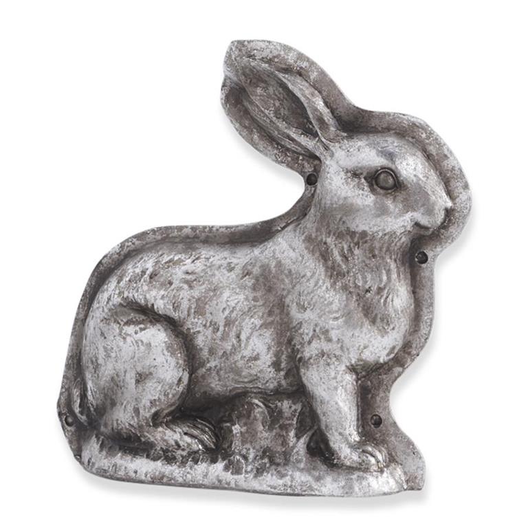 7.5 Inch Antique Silver Resin Embossed Bunny Candy Mold