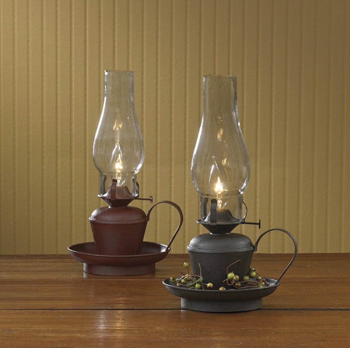 Oil Lamp: Black Finish