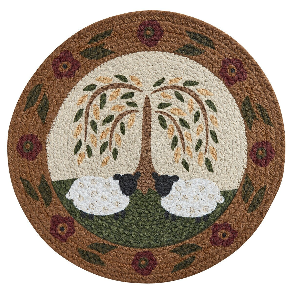 Willow And Sheep Printed Braided Placemat