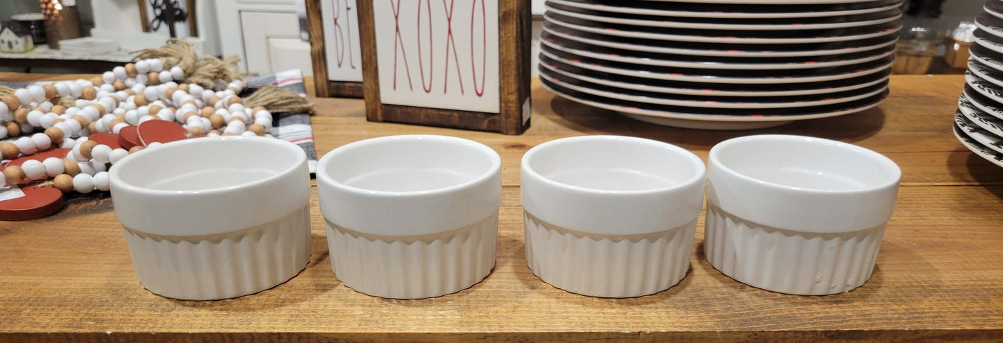6 oz Ceramic Ribbed Ramekin, assorted