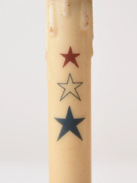 Red/White/Blue Stars Led Timer Taper Candle