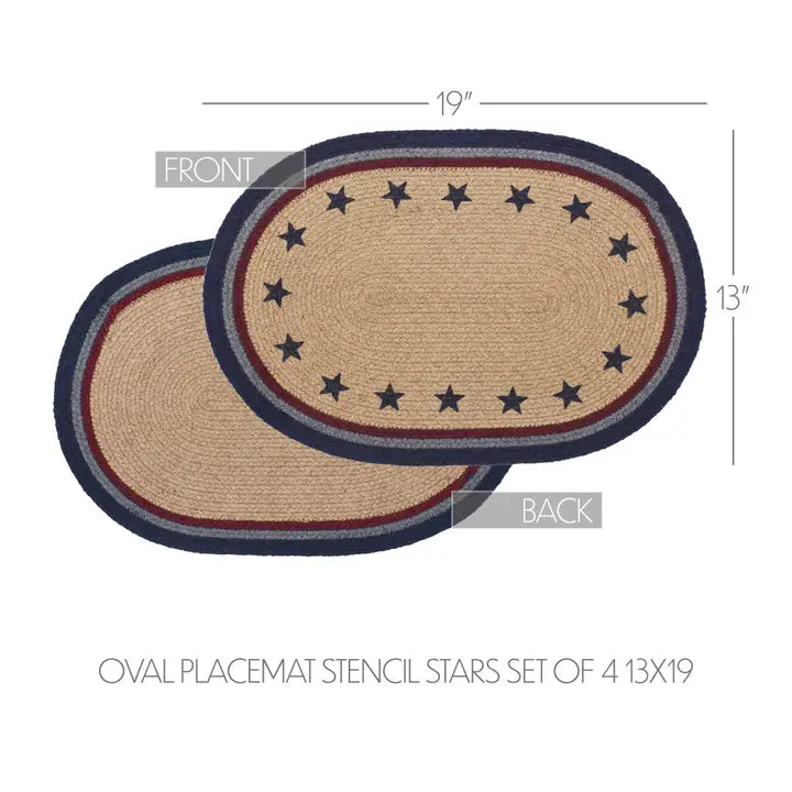 My Country Oval Placemat Stencil Stars