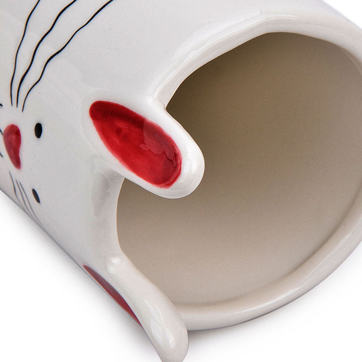 White Ceramic Bunny Vase - 7" H