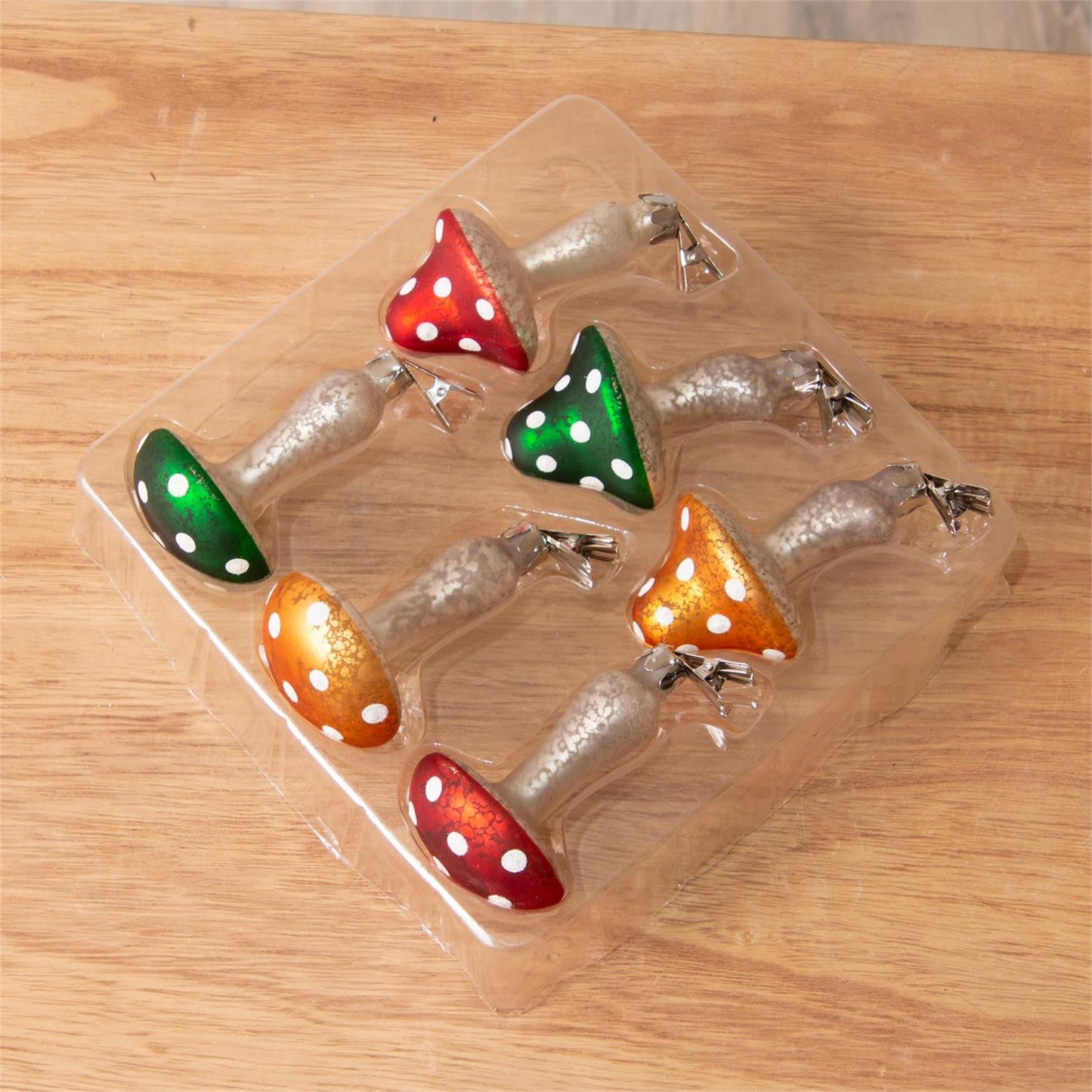 Clip-On Glass Mushrooms, Set of 6