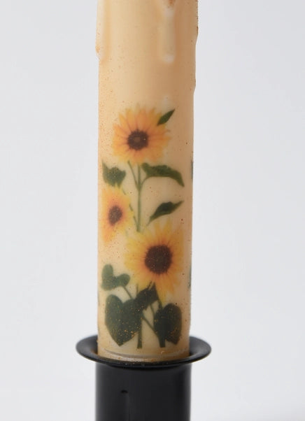 Sunflower Panorama Led Timer Taper Candle