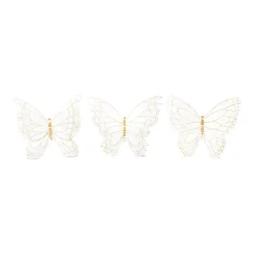 Assorted White Resin Butterfly Stands