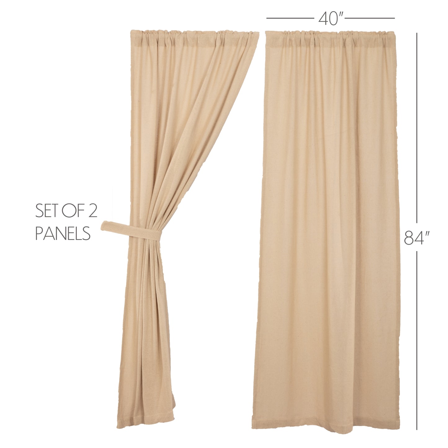 Burlap Vintage 84" Curtain Panels