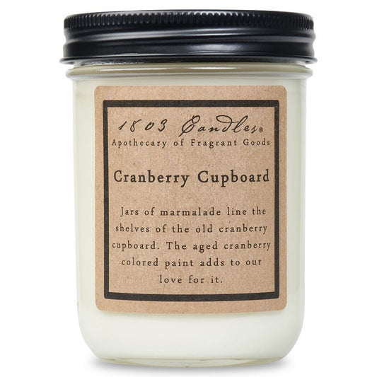 1803 Candle Jar, Cranberry Cupboard