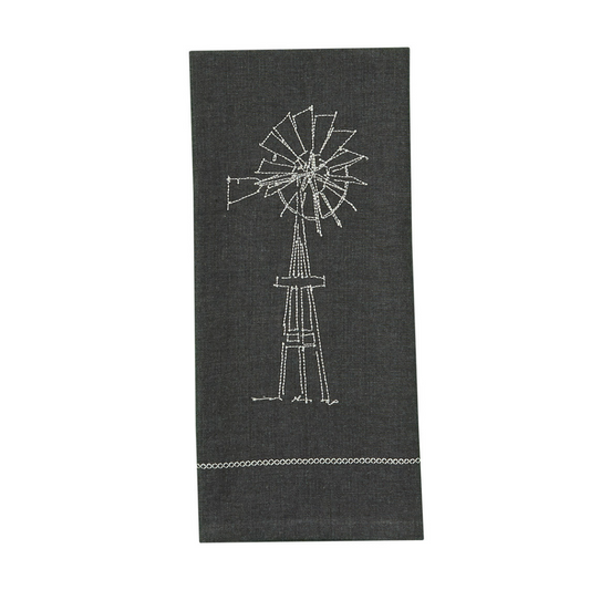 Embroidered Windmill Dishtowel