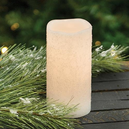 White Frosty Timer Pillar 3 inch x 6 inch