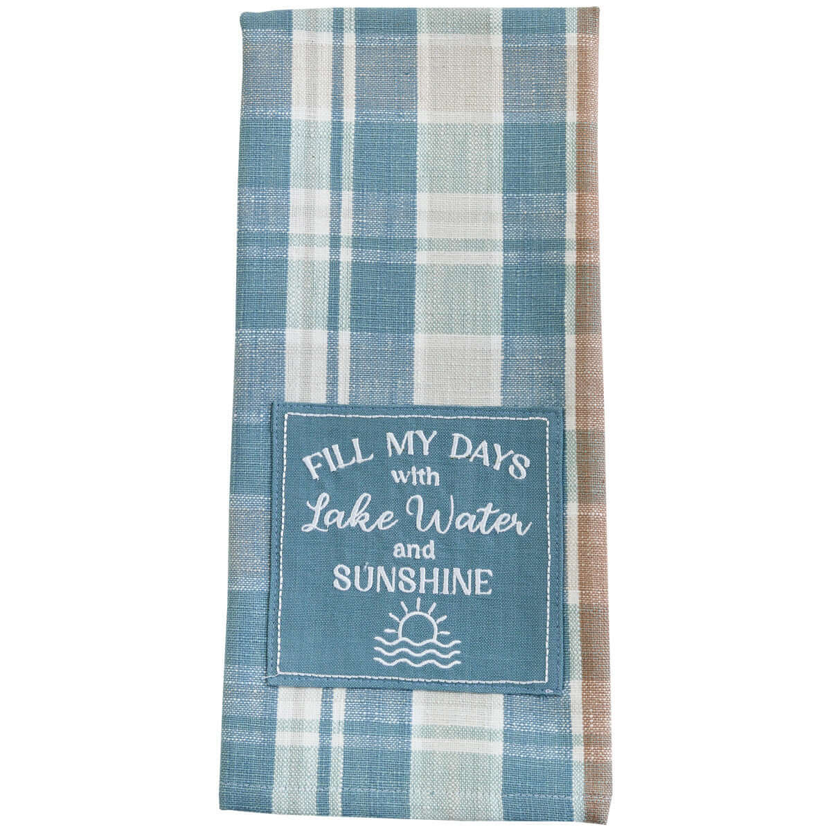 Jordan Plaid Decorative Dishtowel: Lake Water & Sunshine