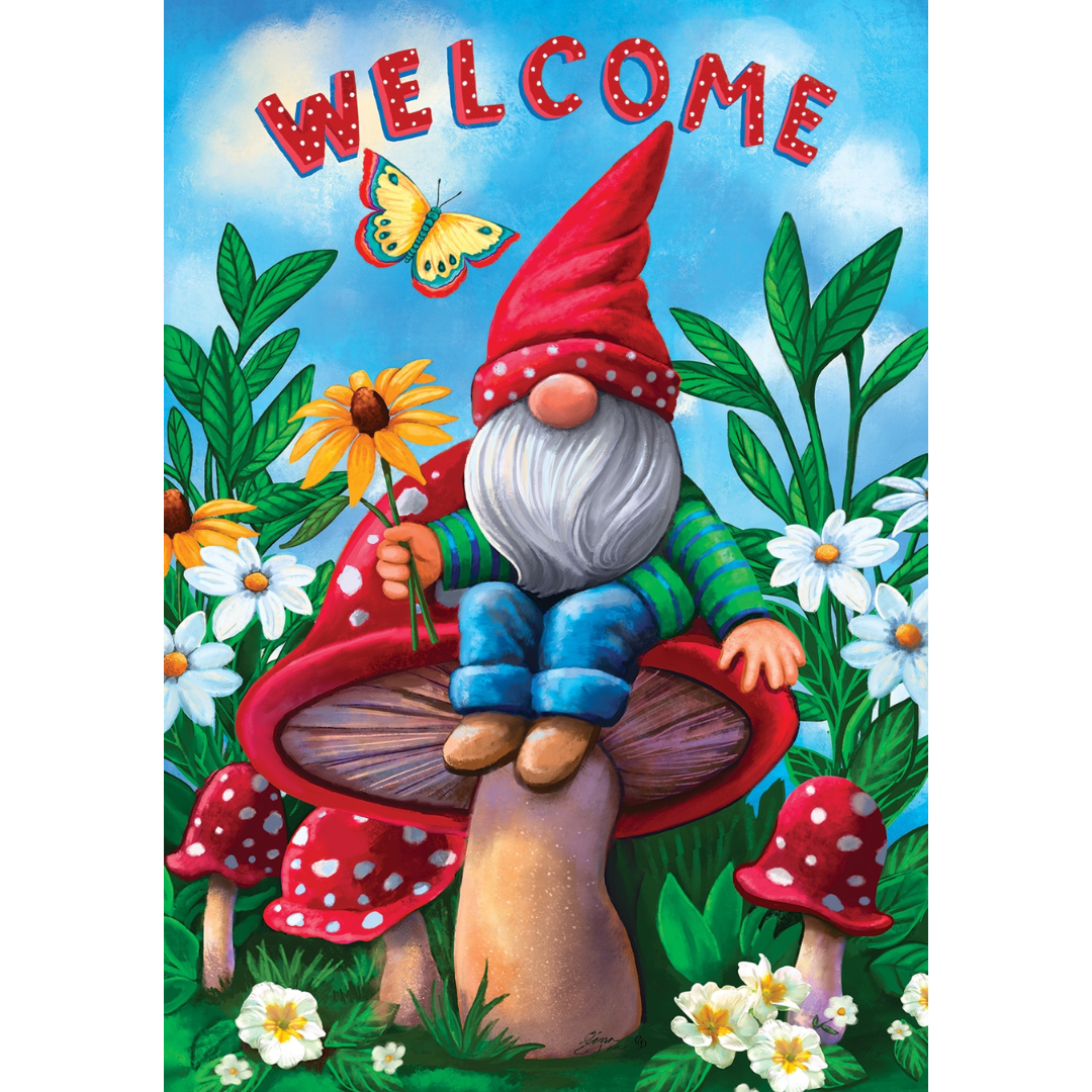 Mini Flag Mushroom Gnome