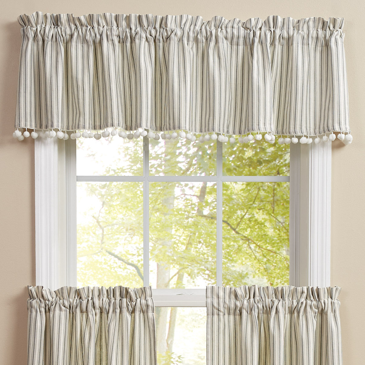 Ticking Ball Fringe Valance
