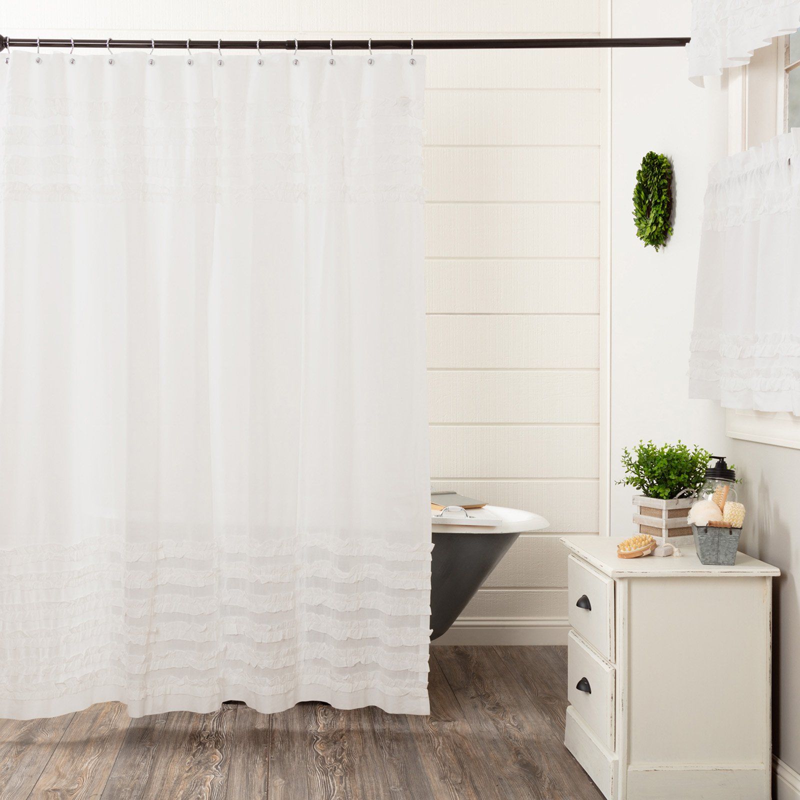 White Petticoat Shower Curtain