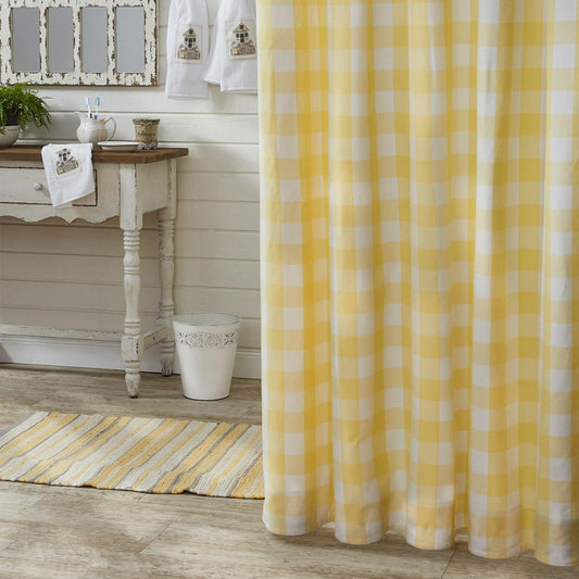 Wicklow Yellow Check Shower Curtain
