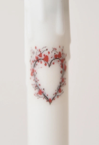 Heart Vines Battery Operated Led Timer Taper Candle