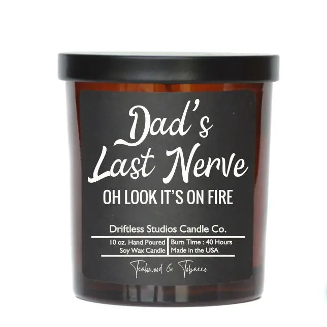 Soy Wax Amber 10 oz Jar Candle: Dad's Last Nerve