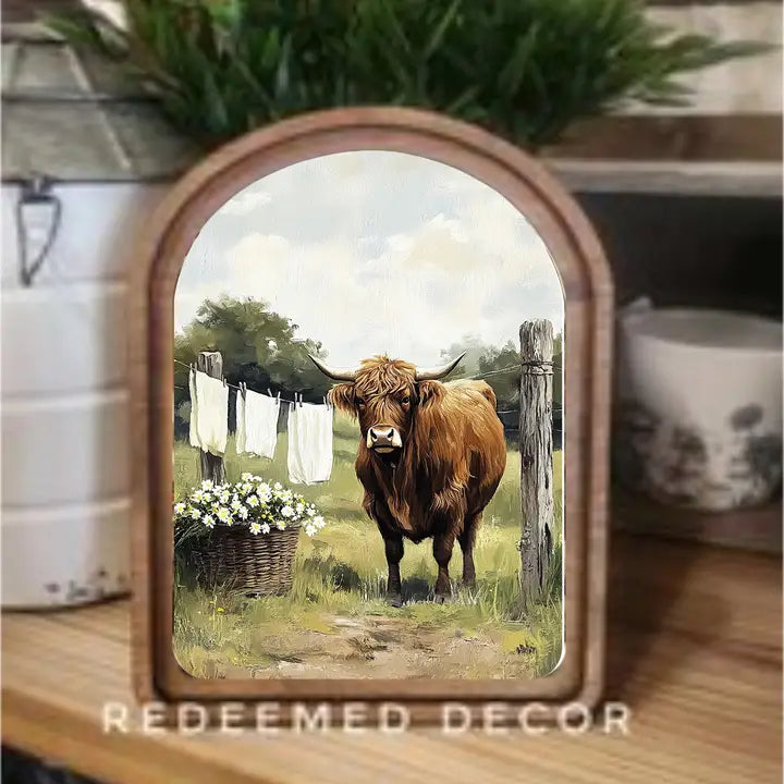 Arch Top Highland Laundry Framed Art