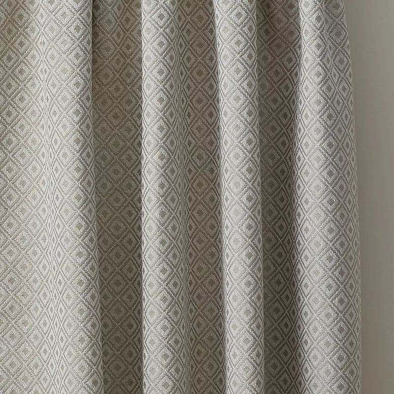 Diamond Jacquard Lined Tier Pair of Curtains