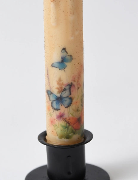 Butterfly Panorama Led Timer Taper Candle