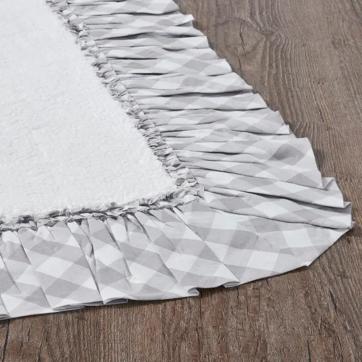 Annie Buffalo Grey Check Bathmat with Ruffle 20 x 30