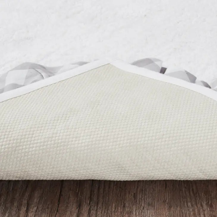 Annie Buffalo Grey Check Bathmat with Ruffle 20 x 30