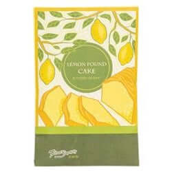 paper envelope sachet with printed lemon pound cake on the front