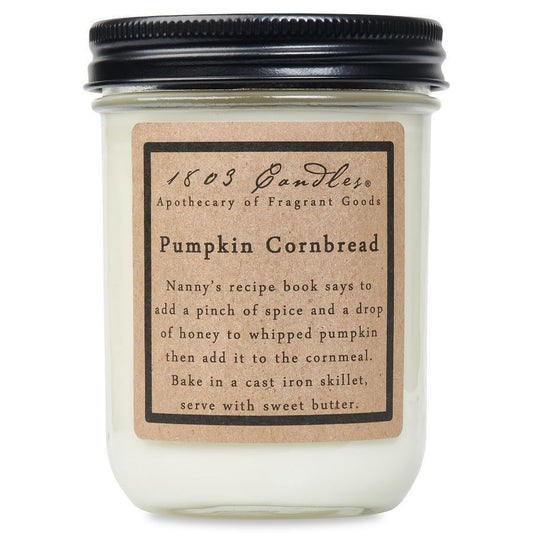 1803 Candles, Pumpkin Cornbread Soy Jar Candle