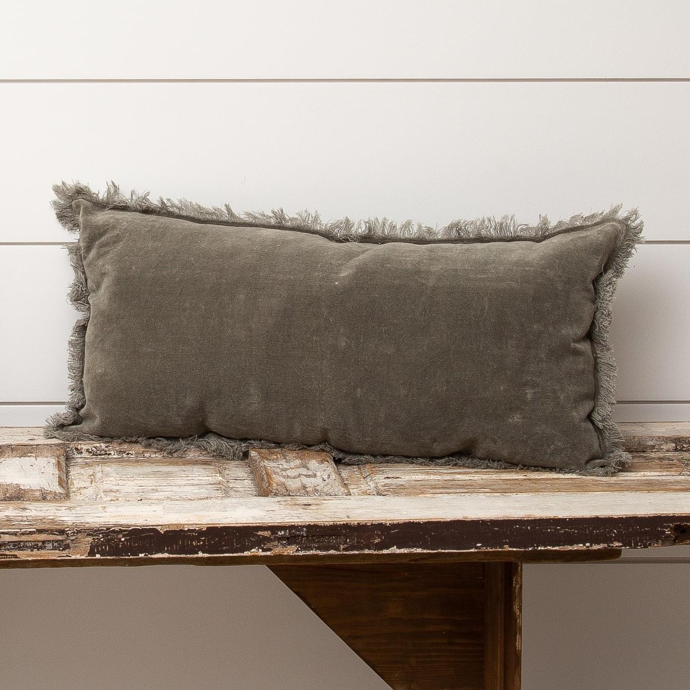 Slate Velvet Lumbar Pillow