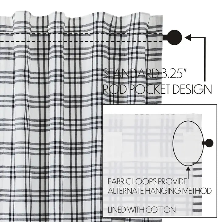 Sawyer MIll Black Plaid Valance