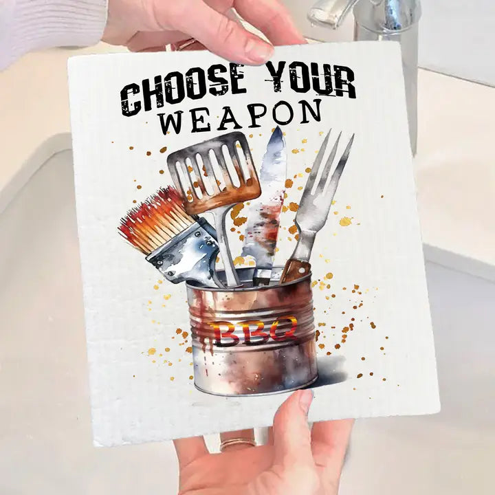 Swedish Dish Cloth: Choose Your Weapon BBQ Cooking