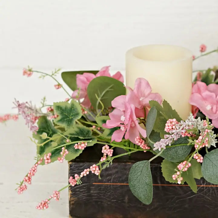 Wispy Ring - Pink Hydrangea 3.5 inch Center
