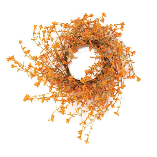 12 inch Small Orange Wildflower Candle Ring