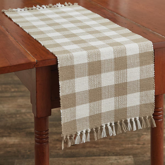 Wicklow Check Table Runner - 36"L - Natural SKU 113-12N