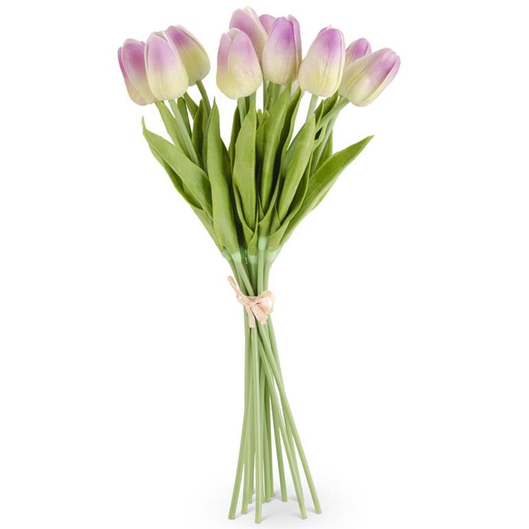 Green/Purple Real Touch Tulip