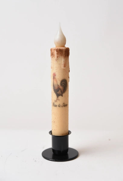 Rooster Rise & Shine Led Timer Taper Candle