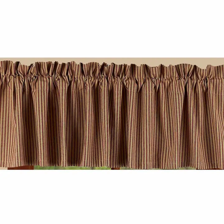 York Ticking Valance Barn Red