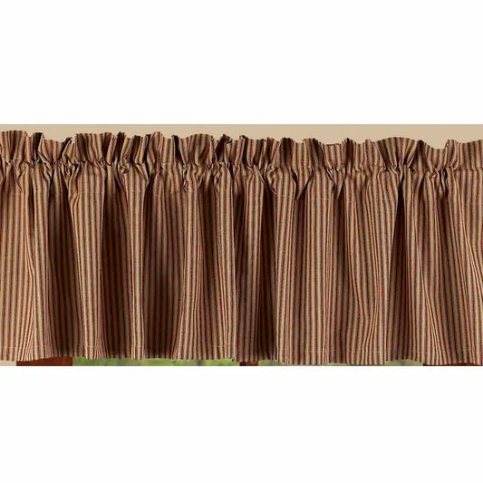 York Ticking Valance Barn Red