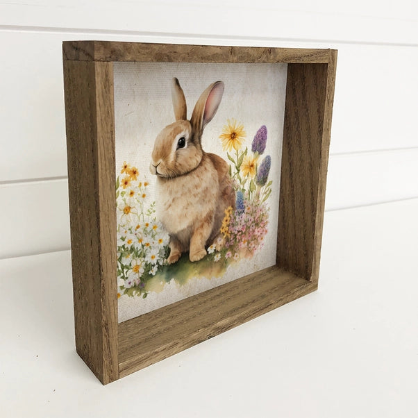 Vintage Bunny Meadow Framed Print