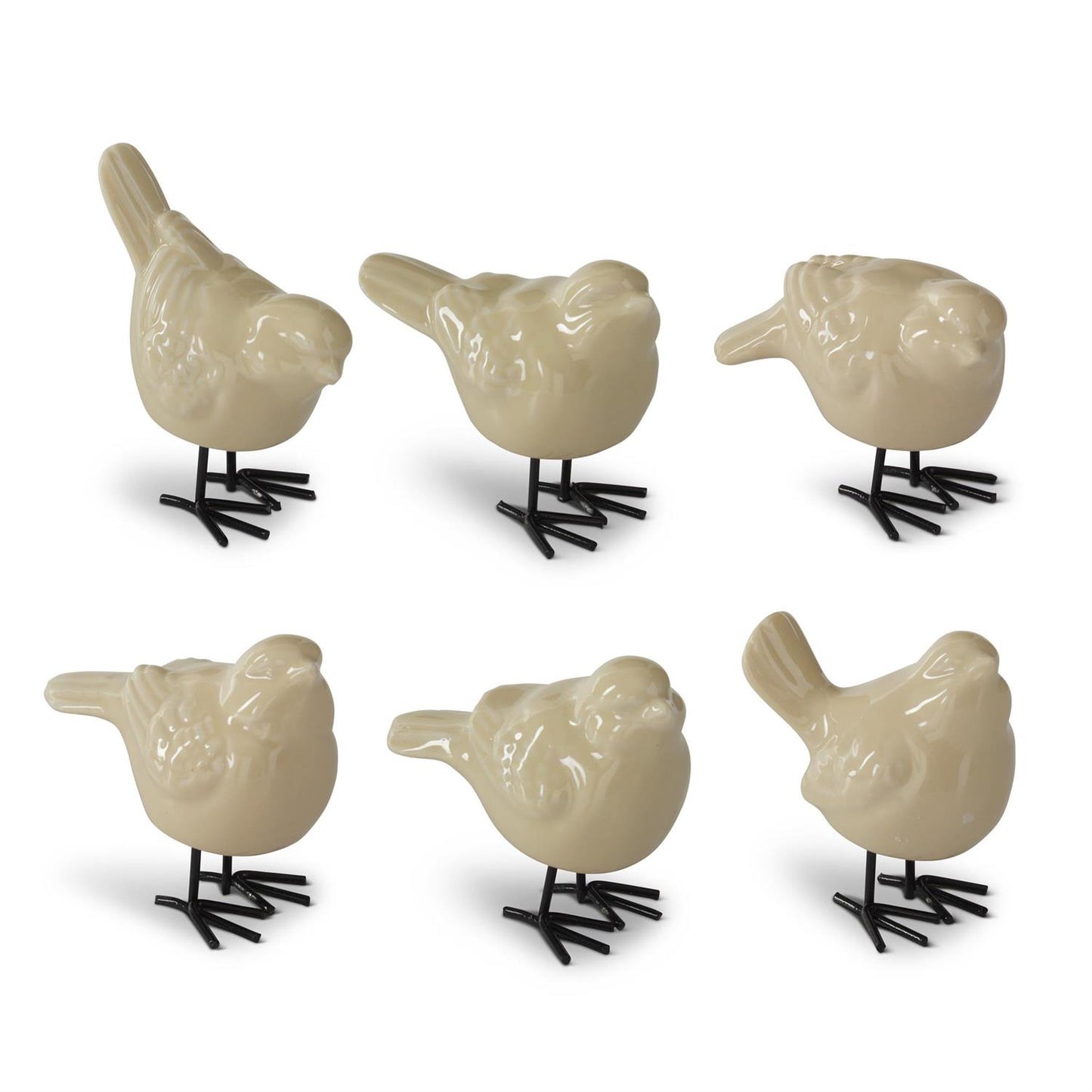 Assorted 2.5 Inch Yellow Porcelain Birds