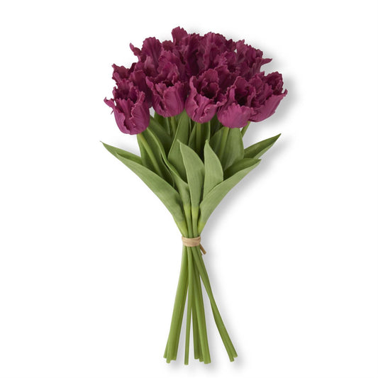 13 Inch Fuchsia Real Touch Parrot Tulip, Single Stem