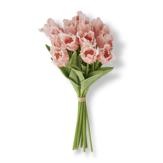 13 Inch Orange/Peach Real Touch Parrot Tulip, Single Stem