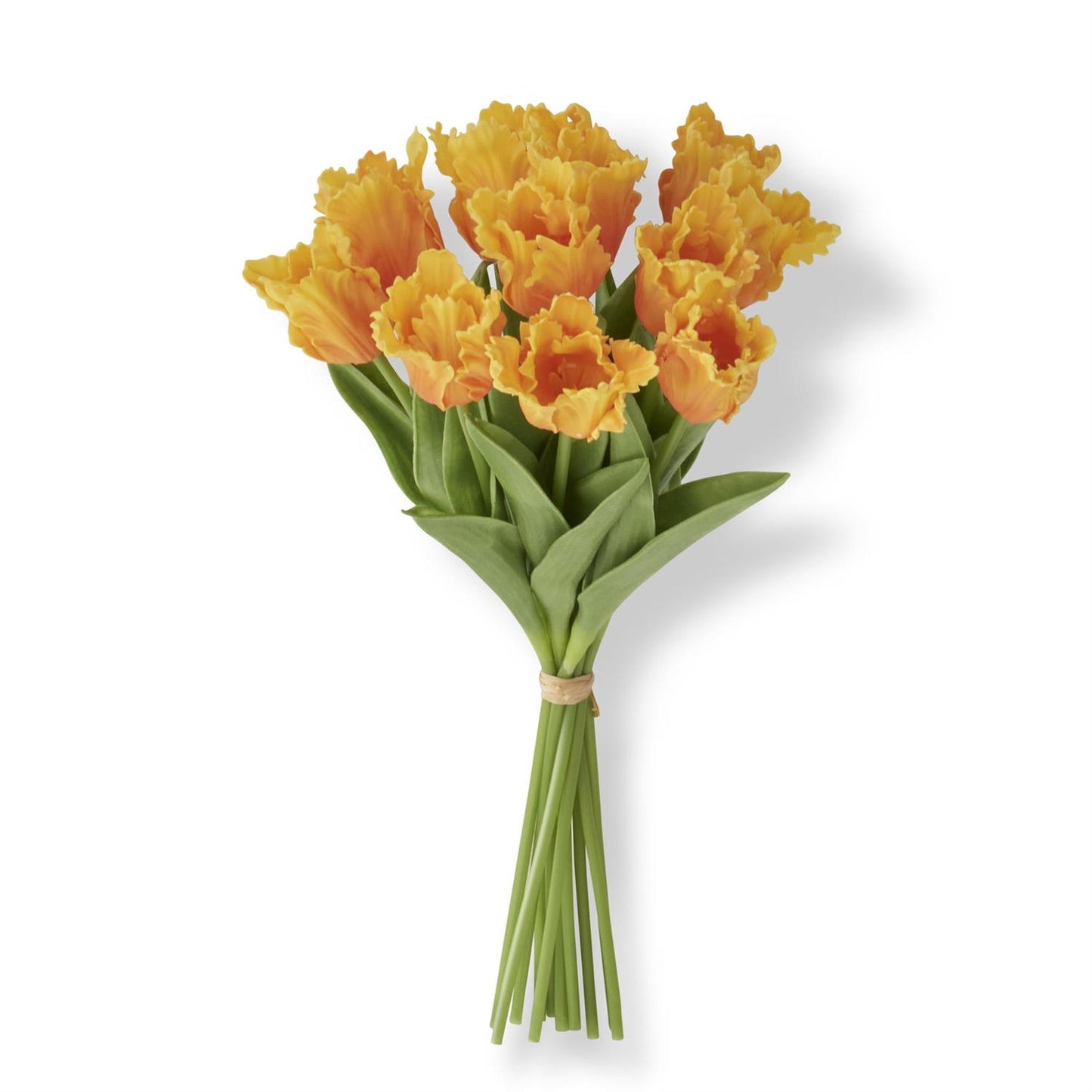 13 Inch Light Orange Real Touch Parrot Tulip, Single Stem