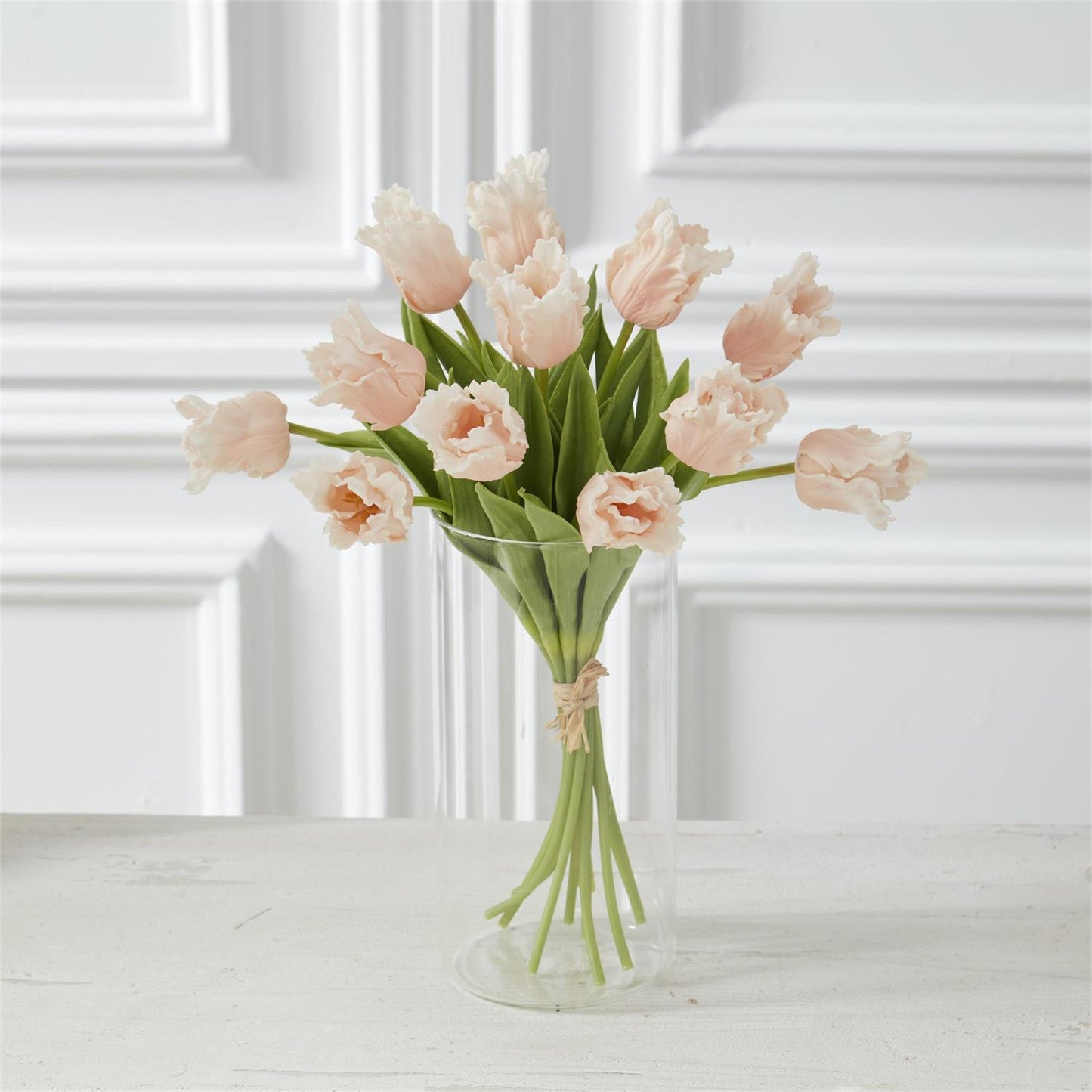 13 Inch Light Peach Real Touch Parrot Tulip, Single Stem